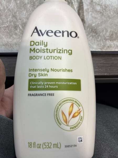 Condition photo showing New/Like New for Aveeno Daily Moisturizing Body Lotion with Soothing Oat and Rich Emollients, Fragrance-Free, 18 Fl Oz 18 Fl Oz (Pack of 1)