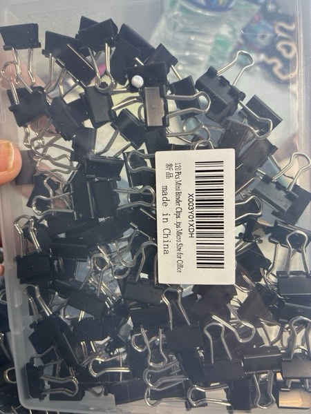 Condition photo showing New/Like New for Ufmarine 120 Pcs Mini Binder Clips, Small Binder Clips Black, 15mm Paper Clips for Office Mini 120