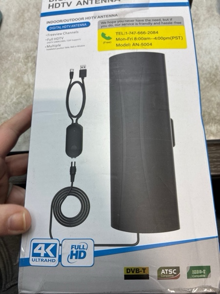 Condition photo showing New/Like New for 3200+ Miles TV Antenna Indoor, 360° Reception Digital Antenna for Smart TV and Old TVs, HD Antenna for Local Channels with Amplifier Signal Booster Support 4K 8K 1080p -38ft Thick Coaxial Cable Black