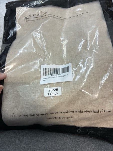 Condition photo showing New/Like New for Jeanerlor 26"x26" Decorative Cotton Linen Couch Throw Pillow Case Yellow for Sofa Durable Classy, Comfortable Cushion Cover for Play Room/Coffee Shop, (65 x 65cm), Light Linen 26" x 26" (Pack of 1) Light Linen