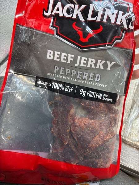 Condition photo showing New/Like New for Jack Link's Beef Jerky, Original, Half Pounder Large Jerky Bag - Flavorful Meat Snack, Ready to Eat Protein Snacks with 10g of Protein per Serving, Made with 100% Beef