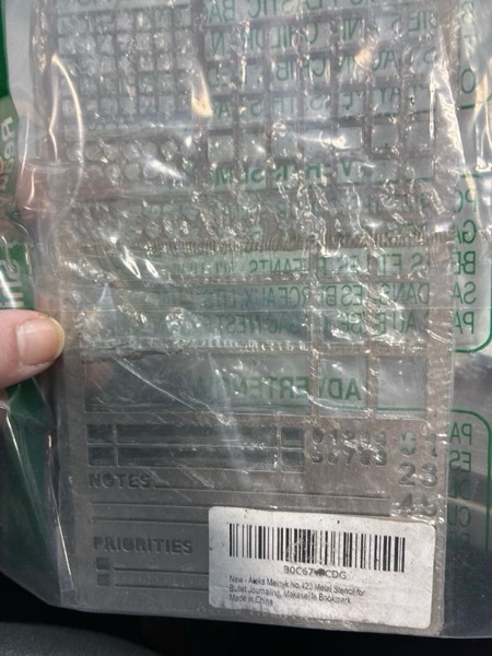 Condition photo showing As Is for Aleks Melnyk No.423 Metal Stencil for Bullet Journaling, Bookmark, Planning, Banners, Lines, Lists, Planner Stamps, Habit Tracker, Dot Journal Stencil for Diary, Template, Scrapbook