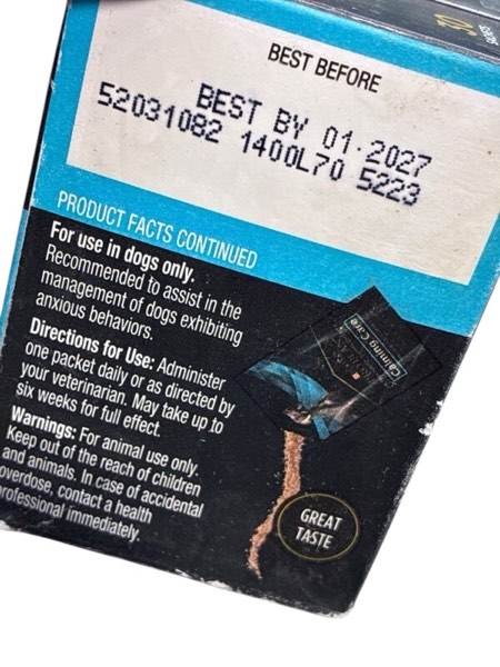 Condition photo showing New/Like New for Purina Pro Plan Veterinary Supplements Calming Care - Calming Dog Supplements - 30 ct. Boxes