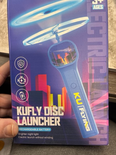 Condition photo showing New/Like New for Glow in The Dark Flying Disc Launcher Toys,Rechargeable Spinning Flyer Fidget Toy for Kid & Adults,I