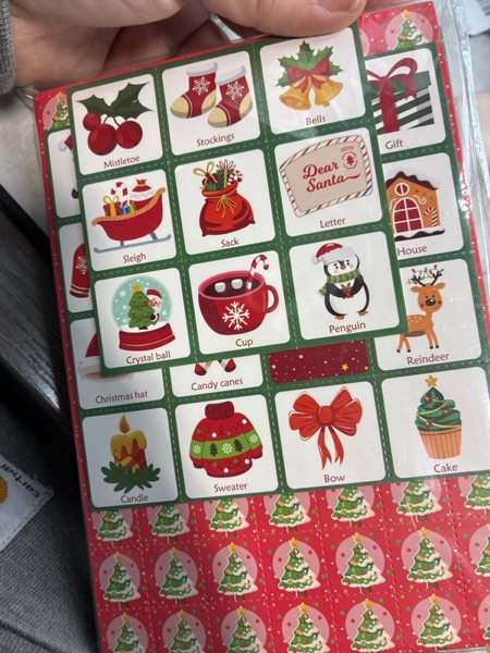 Condition photo showing New/Like New for OHOME Christmas Games | Xmas Bingo for Kids - 24 Players Christmas Crafts Activities Party Favors Supplies for Families - Xmas Gifts Bulk for Boys Girls Grandkids | Stocking Stuffers for Kids Toddler