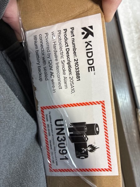 Condition photo showing New/Like New for Kidde Hardwired Smoke Detector for Home, 10-Year Battery Backup, Interconnectable, LED Notification, 3-Pack