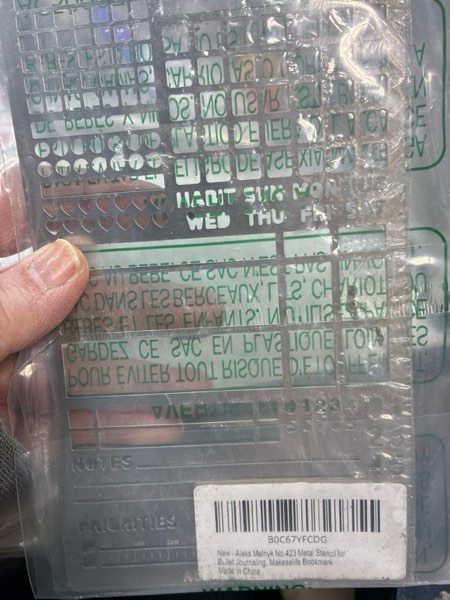 Condition photo showing New/Like New for Aleks Melnyk No.423 Metal Stencil for Bullet Journaling, Bookmark, Planning, Banners, Lines, Lists, Planner Stamps, Habit Tracker, Dot Journal Stencil for Diary, Template, Scrapbook