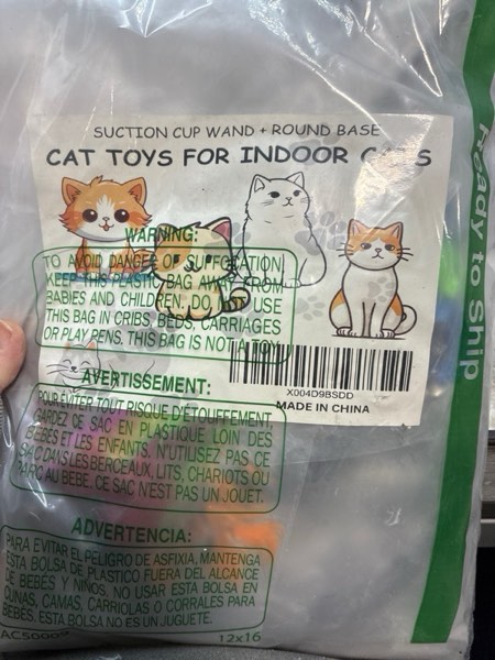 Condition photo showing New/Like New for Cat Wand Toy Cat Fishing Pole Toy Cats Feather Toys Suction Cup for Indoor Cats Teaser Wand Feather Attachments Multisurface Base Chase Craze Bundle