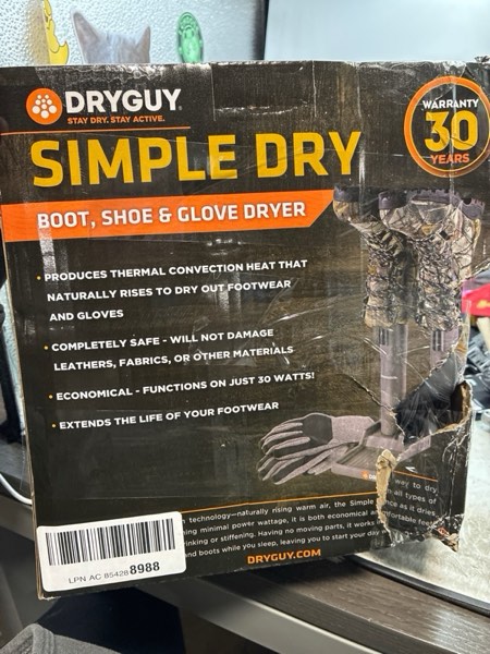 Condition photo showing Good Condition for Simple Dry Boot and Glove Dryer – Portable, Silent Electric Dryer for Shoes, Boots, Gloves, and Gear – Quick Drying for Ski, Work, Sports Equipment – Energy Efficient, Odor Eliminating Design