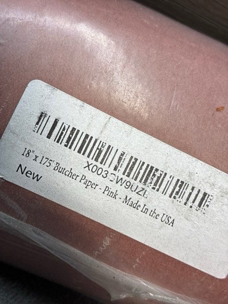 Condition photo showing New/Like New for Pink Butcher Paper Roll - 18 Inch x 175 Feet (2100 Inch) - Food Grade Peach Wrapping Paper for Smoking Meat of all Varieties - Made in USA