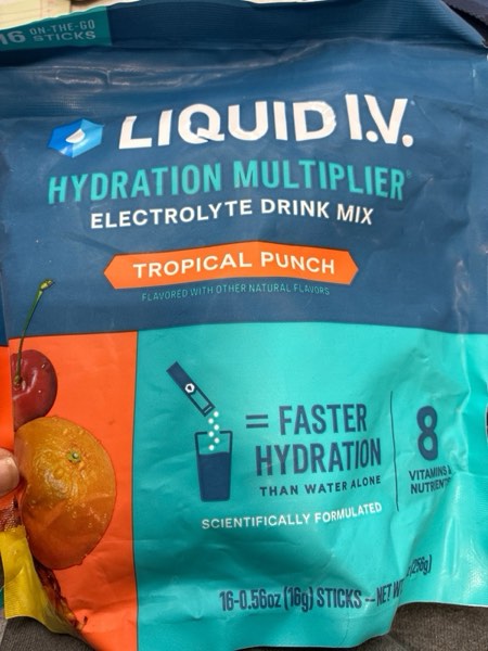 Condition photo showing New/Like New for Liquid I.V.® Hydration Multiplier® - Tropical Punch - Hydration Powder Packets | Electrolyte Powder Drink Mix | Convenient Single-Serving Sticks | Non-GMO | 16 Servings (Pack of 1) (Bb 24 Oct 2027)