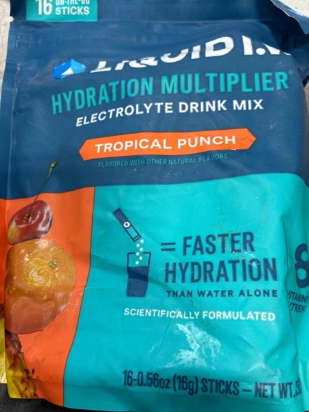 Condition photo showing New/Like New for Liquid I.V.® Hydration Multiplier® - Tropical Punch - Hydration Powder Packets | Electrolyte Powder Drink Mix | Convenient Single-Serving Sticks | Non-GMO | 16 Servings (Pack of 1) (Bb 24 Oct 2027)