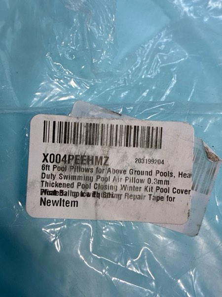 Condition photo showing Good Condition for 6ft Pool Pillows for Above Ground Pools, Heavy Duty Swimming Pool Air Pillow 0.3mm Thickened Pool Closing Winter Kit Pool Cover Float Balloon with String Repair Tape for Winterizing Ice Equalizer Blue-6ft-1pcs