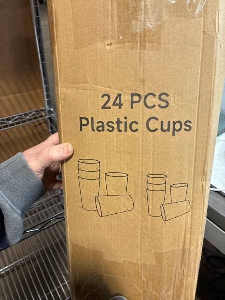 Condition photo showing New/Like New for HEYCOME 24 Pcs Unbreakable Plastic Cups Set, 12 Pcs 14 oz and 12 Pcs 20 oz Reusable Plastic Cups, Stackable Water Tumblers, Drinking Cup for Kitchen, BPA-free, Dishwasher and Microwave Safe, 6 Colors 6-Gray Multicolor 14+20 oz