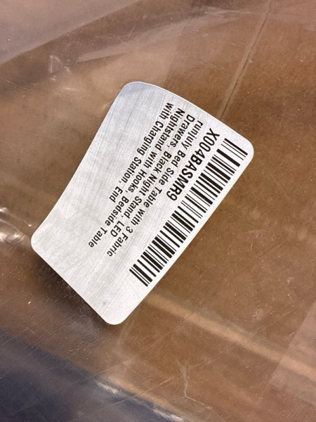 Condition photo showing New/Like New for Bed Side Table with 3 Fabric Drawers, Black Night Stand, LED Nightstand with Hooks, Bedside Table with Charging Station, End Table with Storage, Night Table for Living Room, Bedroom, Dorm Black 3 Drawers