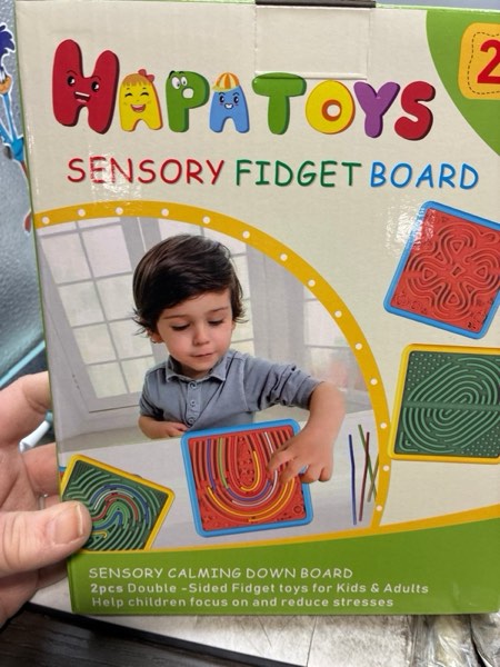 Condition photo showing New/Like New for Sensory Activity Board for Kids & Adults:Double-Sided Stress Relif Sensory Board Toys with 40 Strings & Storage Bag | Quiet Fidget Board for ADHD & Autism Boys Girls Ages 3 4 5 6 7 8 9 10?2PCS 2PCS-Orange+Green