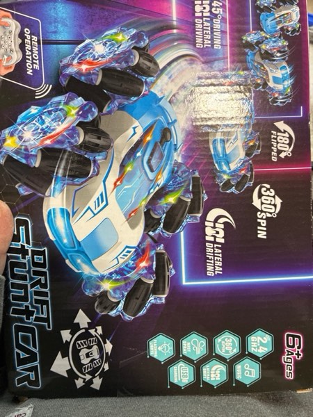 Condition photo showing New/Like New for Remote Control Car 4WD with 360° Rotating Drift Stunt Rc Cars | 2.4GHz Remote Control with Cool Lights,All-Terrain Off-Road Toy | Ideal Christmas & Birthday Gift for Kids Ages 4-7 8-10 10-13 Blue