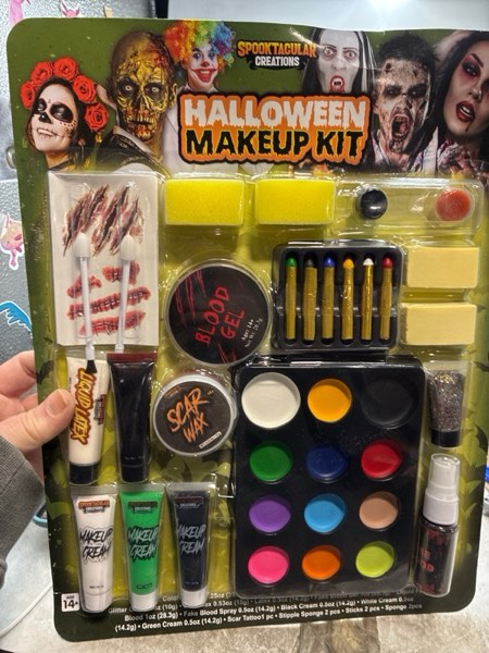 Condition photo showing New/Like New for Spooktacular Creations 25 PCS Halloween Family Makeup Kit, 12 Color Special Effect Face Body Paint, Costume Makeup, Zombie Cosplay, Wounds, Injuries & Blood for Halloween Party Supplies