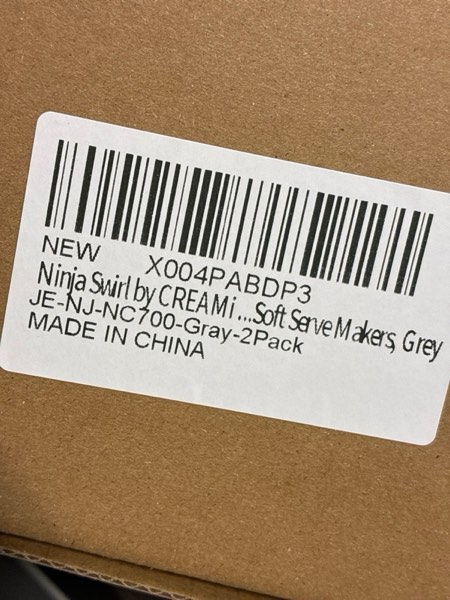 Condition photo showing New/Like New for 2 Pack Creami Swirl Pints & Lids for Ninja, Compatible with NC700 Series Ninja Swirl Ice Cream & Soft Serve Makers, with 2 Spoons & 32 Writable Labels, BPA-Free & Dishwasher Safe, Grey Lids Gray
