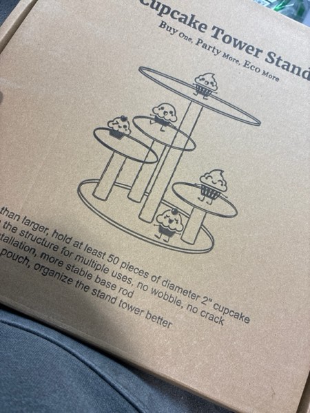 Condition photo showing New/Like New for Dezzer 4 Tier Cake Stand, Acrylic Clear Cupcake Tower Stand with Tiered Tray Decor, Cupcake Holder Dessert Pastry Display Stand for Christmas Wedding Baby Shower Birthday Tea Party Events