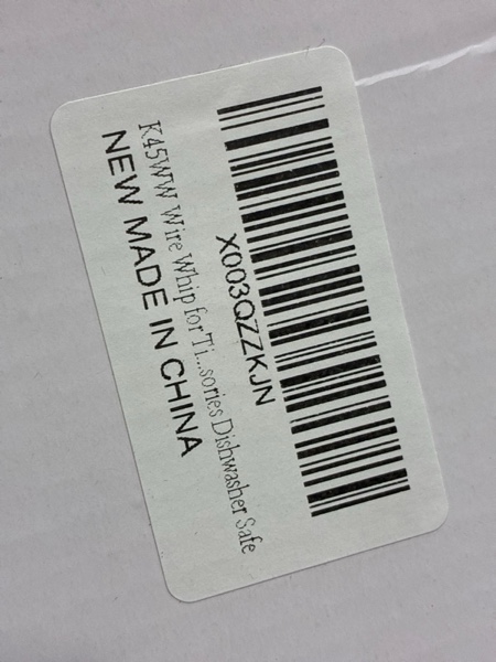 Condition photo showing New/Like New for K45WW Whisk Attachment for KitchenAid Stand Mixer, Stainless Steel Wire Whip Attachment Dishwasher Safe