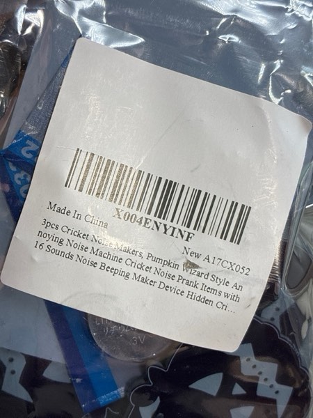 Condition photo showing New/Like New for 3pcs Cricket Noise Makers, Pumpkin Wizard Style Annoying Noise Machine Cricket Noise Prank Items with 16 Sounds Noise Beeping Maker Device Hidden Cricket Noise Stuff for Home School Party (Purple)