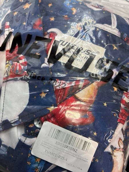 Condition photo showing New/Like New for TUNEVUSE Holiday Season Gift-Mens Christmas Shirt Novelty Ugly Santa Claus Long Sleeve Funny Button Down Shirt for Party