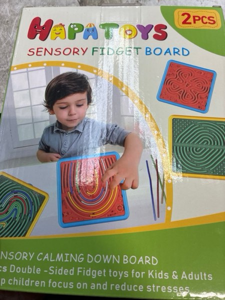 Condition photo showing New/Like New for Sensory Activity Board for Kids & Adults:Double-Sided Stress Relif Sensory Board Toys with 40 Strings & Storage Bag | Quiet Fidget Board for ADHD & Autism Boys Girls Ages 3 4 5 6 7 8 9 10?2PCS 2PCS-Orange+Green