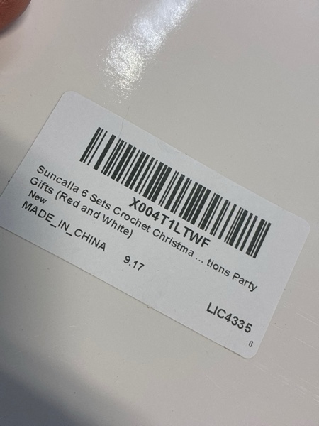 Condition photo showing New/Like New for 6 Pcs Red Crochet Christmas Balls Ornaments 2.76" Stable Rustic Sweater Ball for Christmas Tree Knitted Xmas Farmhouse Hanging Decorations Party Gifts