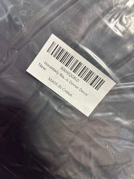 Condition photo showing New/Like New for Horaldaily Black Tablecloth 60×84 Inch Rectangular, Stain and Wrinkle Resistant Washable Table Cloth, Decorative Polyester Table Cover for Party Picnic Dinner Decor 60" x 84" (Rectangular) Black 1