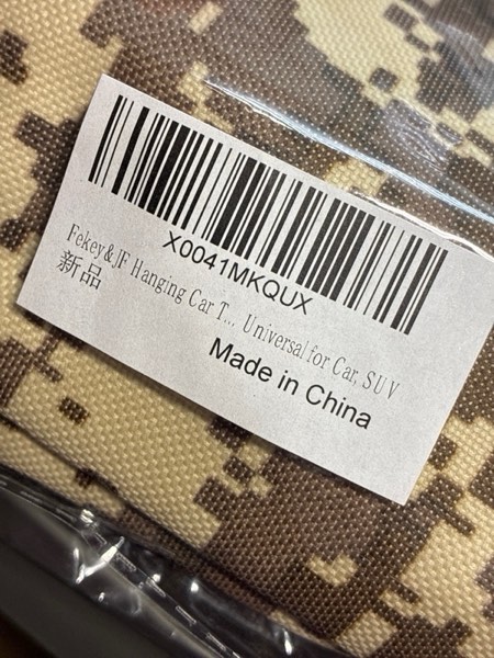 Condition photo showing New/Like New for Fekey&JF Hanging Car Trash Can, Waterproof Leakproof Oxford Auto Garbage Bag with Storage Pockets, Vehicle Multi-Use Organizer for Outdoor Traveling, Foldable Trash Bin Universal for Car, SUV