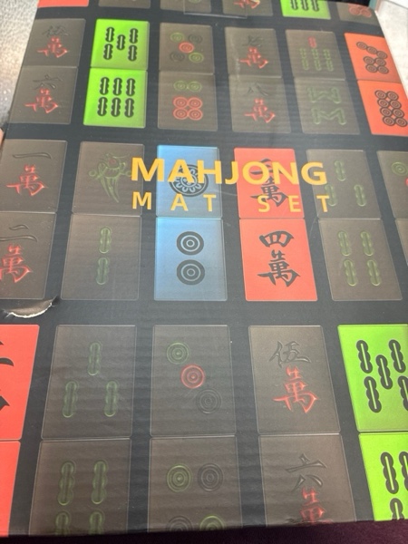 Condition photo showing New/Like New for 2025 Mahjong Mat for Table,31.5" x 31.5" Mahjong Table Mat with Rules,Non-Slip and Noise-Reducing Gaming Mat for Poker,Dominoes,Card,Board & Tile Games,Mahjong Set with Carrying Bag