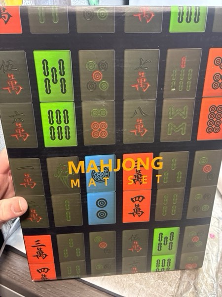 Condition photo showing New/Like New for 2025 Mahjong Mat for Table,31.5" x 31.5" Mahjong Table Mat with Rules,Non-Slip and Noise-Reducing Gaming Mat for Poker,Dominoes,Card,Board & Tile Games,Mahjong Set with Carrying Bag