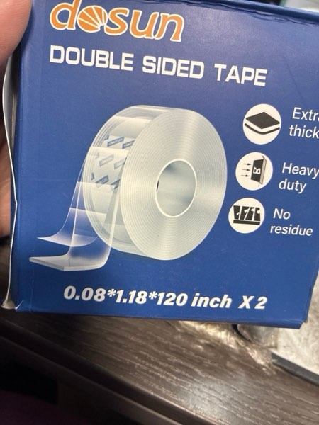 Condition photo showing New/Like New for dosun Double-Sided Tape, 0.08Inch Thick Heavy Duty Enhanced Transparent Adhesion Tape. 2 Rolls Reusable Mounting Tape, Nano Tape for Poster Carpet Picture Hanging Strip Rug Wall Outdoor (20FT)