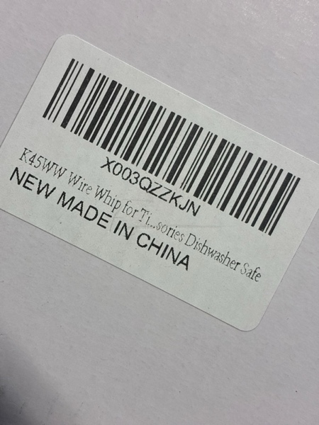 Condition photo showing New/Like New for K45WW Whisk Attachment for KitchenAid Stand Mixer, Stainless Steel Wire Whip Attachment Dishwasher Safe