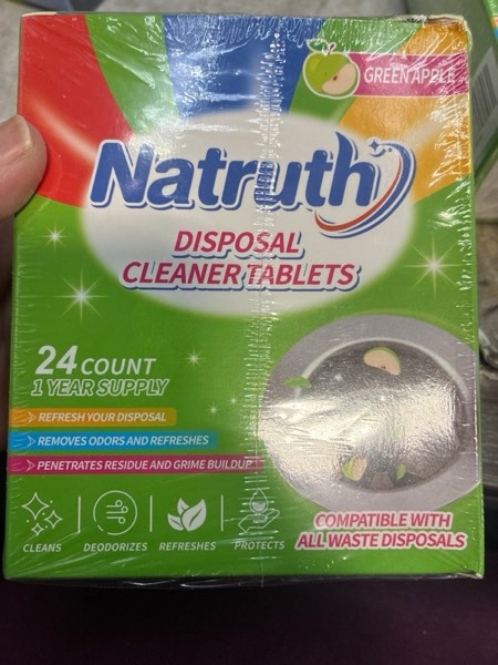 Condition photo showing New/Like New for NATRUTH Garbage Disposal Cleaner Deodorizer Tablets 24 Pack - Fresh Apple Foaming Scrub Sink and Disposer Freshener, Natural Kitchen Drain Cleaning Tablet - 1 Year Supply