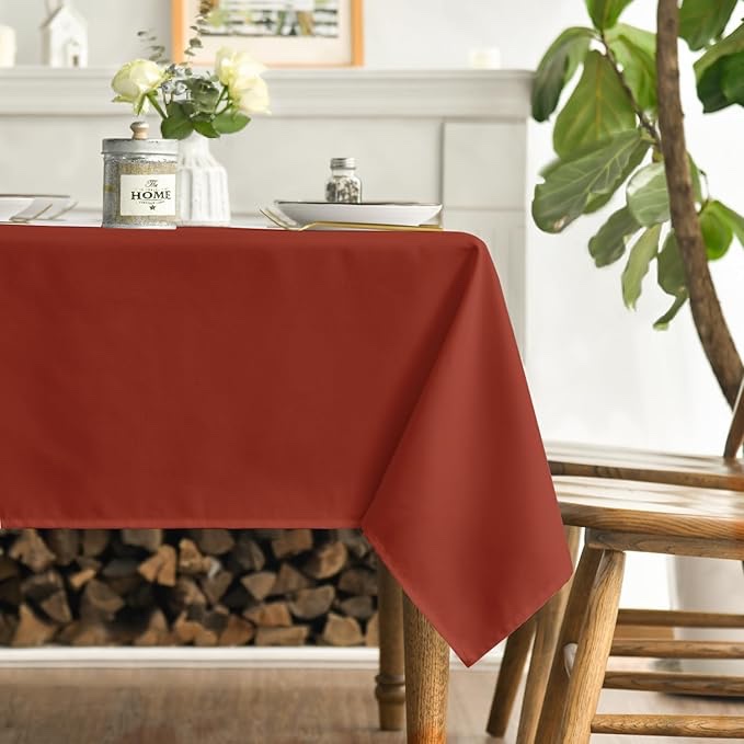 Horaldaily Beige Tablecloth 52×70 Inch Rectangular, Stain and Wrinkle Resistant Washable Table Cloth, Decorative Polyester Table Cover for Party Picnic Dinner Decor 52" x 70" (Rectangular)
