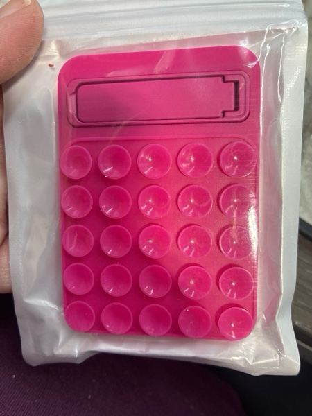 Condition photo showing New/Like New for Silicone Suction Case Adhesive Mount - 2 in 1 Silicone Sticky Phone Grip with Suction Cup and Bracket,Phone Accessory for iPhone and Android,Sticky Grip for Selfies,Videos,and Tiktok(Rose Red) Single Sided Rose Red