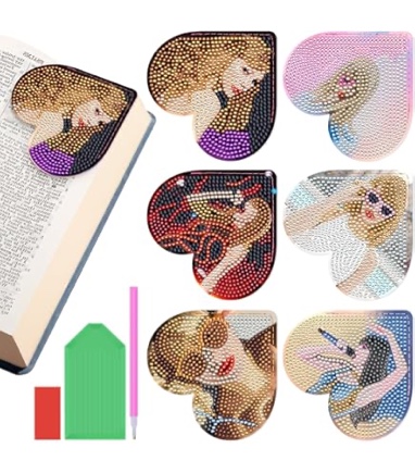 Diamond Art Bookmarks INCOK Singer - 6 Pcs DIY Pop Star Diamond Painting Bookmarks Crafts For Women Kits