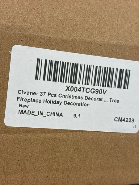 Condition photo showing New/Like New for Civaner 37 Pcs Brown Christmas Decoration Set Including 24 Velvet Christmas Tree Bows 16ft Golden Wooden Beads Garland 12 Brown Balls Ornaments for Xmas Tree Fireplace Neutral Holiday Decoration