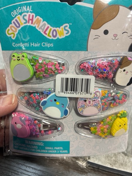 Condition photo showing New/Like New for Luv Her Hair Accessories: 6pc Cute Squish Hair Clips with Favorite Character Charms for Girls and Toddlers Ages 3+