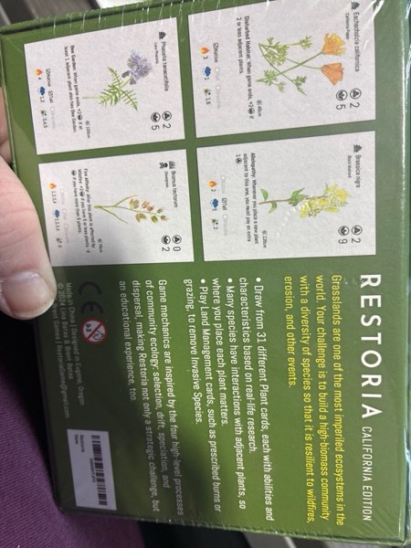 Condition photo showing item condition for Lina & Brent Games Restoria: Ecology Game