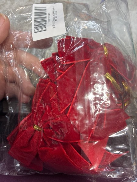 Condition photo showing item condition for 20 PCS Burgundy Velvet Bows for Christmas Tree (3.5 in×4.5 in) Velvet Ribbon Twist Tie Bows Xmas Gift Wrapping Wreaths Garland Wedding Decor Burgundy Short