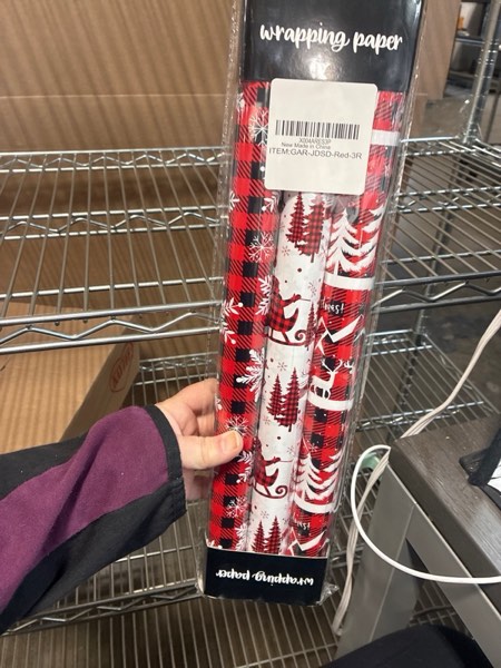 Condition photo showing item condition for Garbendy Red Wrapping Paper Roll - Mini Roll - 17 inch X 120 inch Per roll - 3 Different Design Snowflake,Reindeer,Christmas Tree for Christmas Holiday(42.5sq.ft.ttl) 17*120in Per Roll(42.5 sqft.ttl) Red White