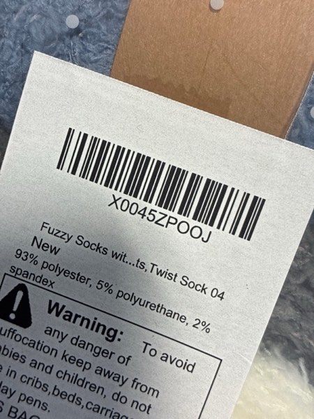 Condition photo showing item condition for Fuzzy Socks with Grips for Women, 5 Pairs Soft Fluffy Sleep Cozy Hospital Socks Non Skid Plush Slipper Socks Gifts Twist Sock 04