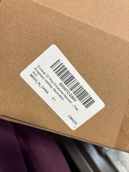 Condition photo showing item condition for Civaner 37 Pcs Brown Christmas Decoration Set Including 24 Velvet Christmas Tree Bows 16ft Golden Wooden Beads Garland 12 Brown Balls Ornaments for Xmas Tree Fireplace Neutral Holiday Decoration