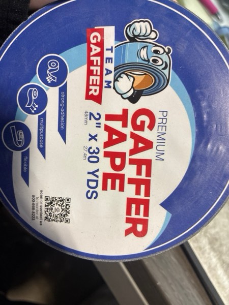 Condition photo showing New/Like New for Team Gaffer Black Professional-Grade Gaffer Tape | Water-Resistant, Heavy-Duty & No-Residue for Reliable & Convenient Repairs, Marking, Cable Management | 2 inches x 30-Yard Per Roll (1 Pack) Black (Pack of 1)
