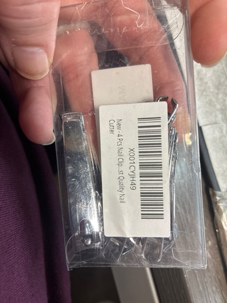 Condition photo showing New/Like New for 4 Pcs Nail Clippers for Fingernails and Tonenail by QLL - Swing Out Nail Cleaner/File - Sharpest Stainless Steel Clipper - Wide Easy Press Lever - Nail Cutter