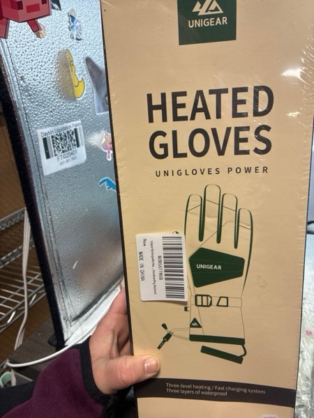 Condition photo showing New/Like New for Unigear Rechargeable Heated Gloves for Men Women, 3 Heating Level Electric Battery Ski Gloves, Thinsulate Waterproof Winter Touchscreen Leather for Outdoor Work, Snowboarding, Raynauds