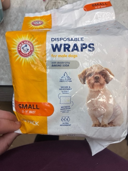 Condition photo showing New/Like New for Arm & Hammer Disposable Male Wraps for Dogs - Small